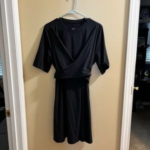 Cotton wrap front t-shirt dress